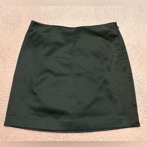 Vintage Banana Republic Y2K foresty green cotton shiny sheen lined skirt 8 NWT